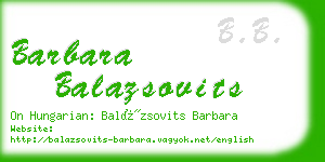 barbara balazsovits business card